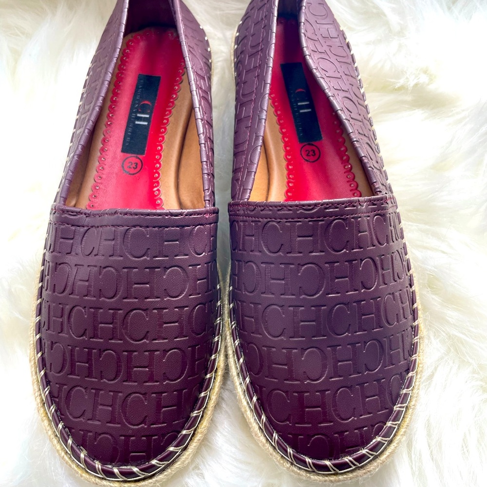 CH burgundy espadrilles size 6 in women